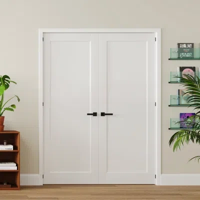 Chic Mode Double Interior Full Panel Manufacture Solid Wood Design Door Slab With Jamb Solid Core Panel Prehun In White