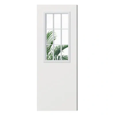 Chic Mode Exterior Door - Modern 9 Raised Panel Outdoor Entry Door Without Hardware Kit In Clear;clear,transparent Glass