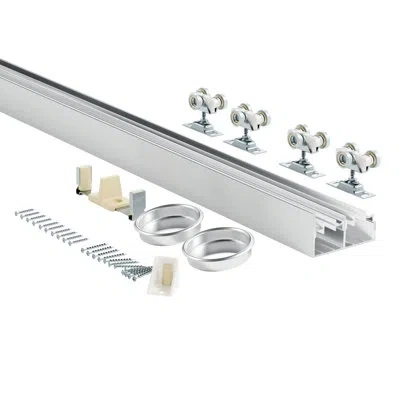 Chic Mode Fit 6 Ft Exterior Door Opening Barn Door Hardware Kit In Silver