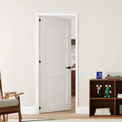 Chic Mode Interior 2-lite Panel Manufacture Solid Wood Design Door Slab With Jamb Solid Core Panel Prehung Pan In White