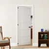 Chic Mode Interior 5-lite Panel Manufacture Solid Wood Design Door Slab With Jamb Solid Core Panel Prehung Pan In White