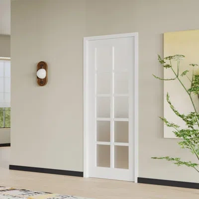 Chic Mode Interior Door Slab With Matching Adjustable Frame White Mdf10 Lite Frosted Glass Interior French Doo