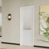 Chic Mode Interior Door Slab With Matching Frame - Glass Panel And Solid Panel Combo White Mdf Interior Door In White
