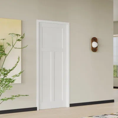 Chic Mode Interior Door Slab With Matching Frame – T-shape Shaker Style White Mdf Interior Pantry Door