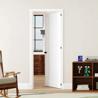 Chic Mode Interior Full Panel Manufacture Solid Wood Design Door Slab With Jamb Solid Core Panel Prehung Pantr In White