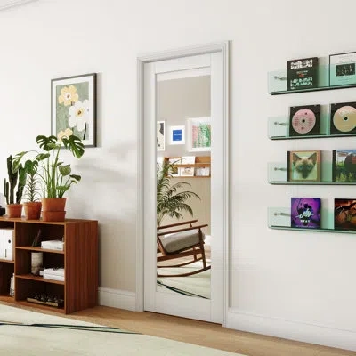 Chic Mode Interior Pantry French Doors - 1-lite Mirror Standard Door Slab Prefinished Solid Core Doors (withou In White