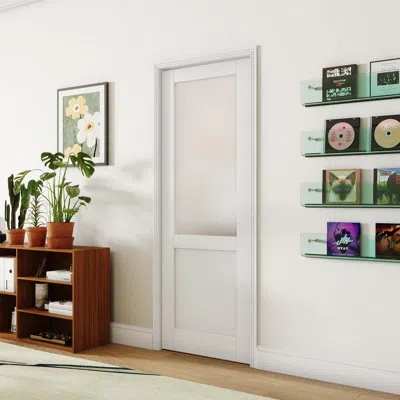 Chic Mode Interior Pantry French Doors - Half Lite Teremped Glass Standard Door Slab Prefinished Solid Core Do In White