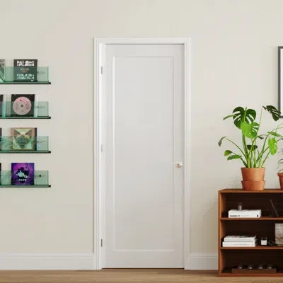 Chic Mode Modern Style 1 Lite Panel Design Double Prehung French Interior Door, Trimable Frame, White Solid & 
