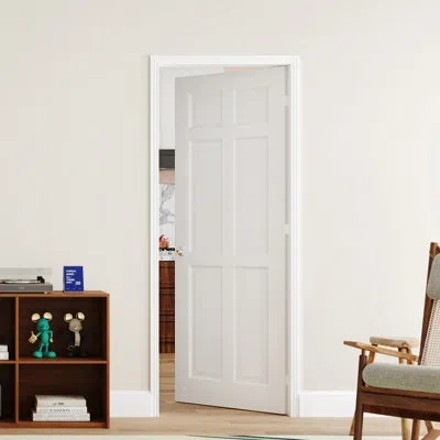 Chic Mode Modern Style 3 Lite Square Paneled Design Double Prehung French Interior Door, Trimable Frame, White
