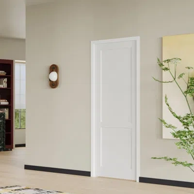 Chic Mode Prehung Door - 2 Panel Interior Door Mdf Modern Shaker Style Pantry Door With Door Frame & Hinges, S In White