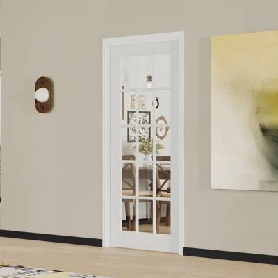 Chic Mode Prehung Door Lite Clear Glass Mdf Interior Pantry Door With White Adjustable Jamb & Hardware(assembl