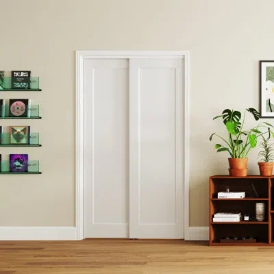 Chic Mode Sliding Closet Door - 1 Lite Solid Wood Design Prefinished Interior Sliding Door With Installation H In White