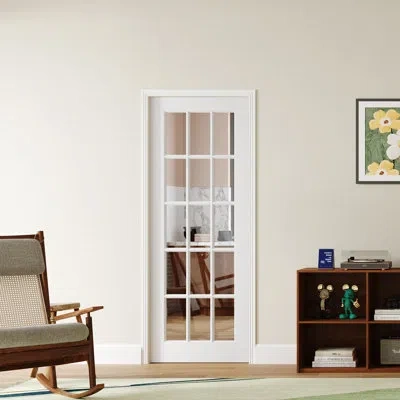 Chic Mode Sliding Pocket Door - 15 Lite Clear Glassed Design Black Sliding Pocket Interior Door With Pocket Do In White