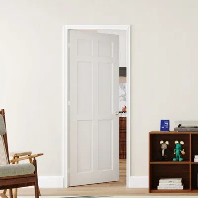 Chic Mode White 3 Lite Hollow Core Pantry Door Slab 80''h For French Doors Includes Door Handle