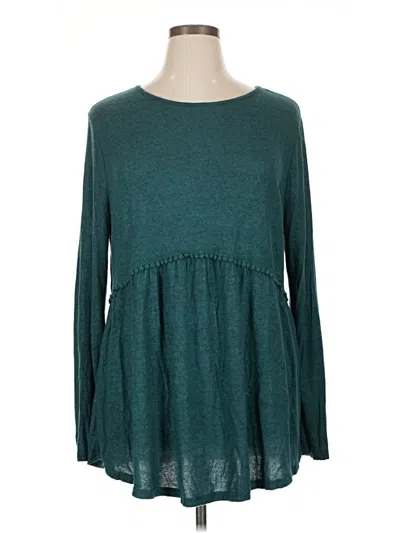 Pre-owned Chic Soul (chicsoul.com) Long Sleeve Blouse In Blue