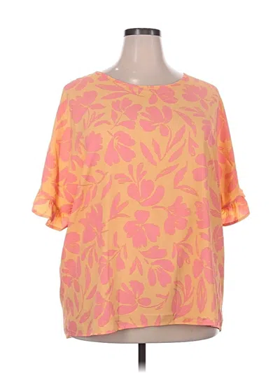 Pre-owned Chic Soul (chicsoul.com) Short Sleeve Blouse In Yellow