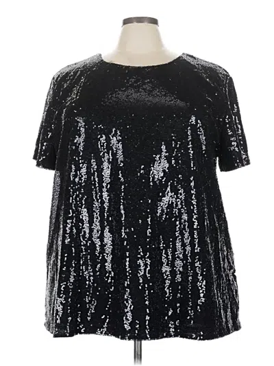 Pre-owned Chic Soul (chicsoul.com) Short Sleeve Top Silver Keyhole Neckline Tops