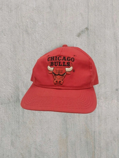 Pre-owned Chicago Bulls X Nba 80's Korean Vintage Chicago Bulls Embroidered Logo Hat In Red