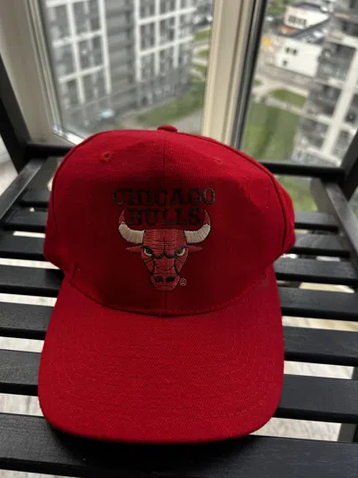 Pre-owned Chicago Bulls X Nba Vintage Chicago Bulls Snapback Hat Cap In Red