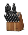 Chicago Cutlery Insignia Classic 18-pc Knife Set With Block And Built-in Sharpener In Stainless Steel,black Handles With Wood