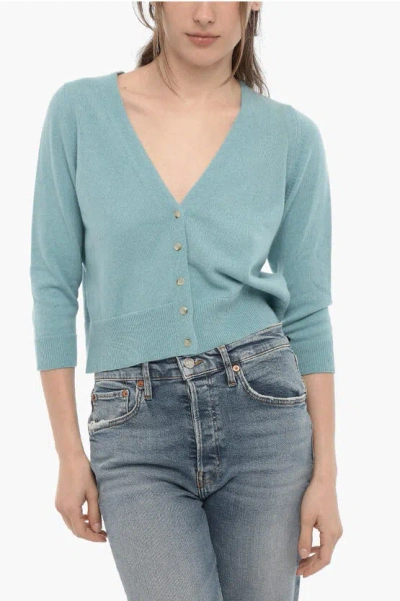 Chicca Lualdi Interchangeable Detail Cashmere Cardigan In Blue