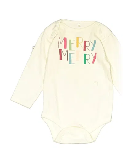 Pre-owned Chick Pea Babies' Long Sleeve Onesie In White