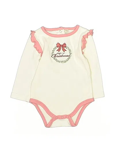 Pre-owned Chick Pea Babies' Long Sleeve Onesie In White