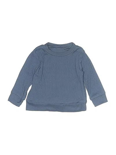 Pre-owned Chick Pea Babies' Long Sleeve Top Blue Turtleneck Tops