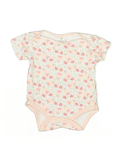 Pre-owned Chick Pea Babies' Short Sleeve Onesie In Ivory