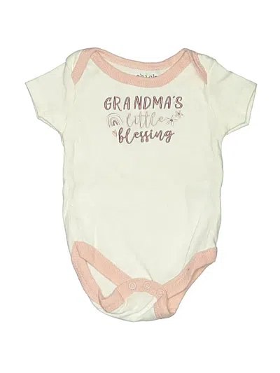Pre-owned Chick Pea Babies' Short Sleeve Onesie In Ivory