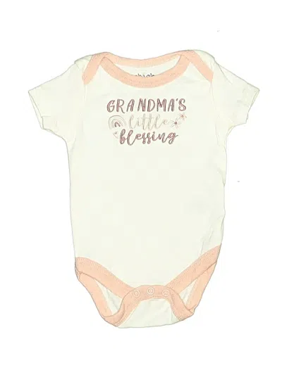 Pre-owned Chick Pea Babies' Short Sleeve Onesie In Ivory