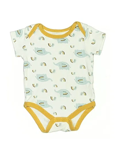 Pre-owned Chick Pea Babies' Short Sleeve Onesie In Ivory