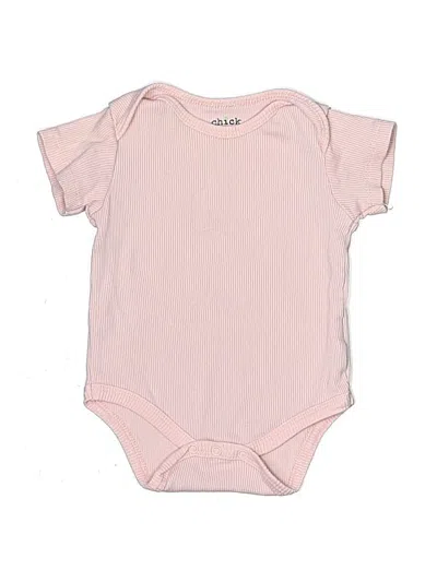 Pre-owned Chick Pea Babies' Short Sleeve Onesie In Pink