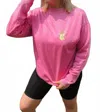Chicka-d Be Where Your Feet Are Burnout Sweater In Bubblegum Pink In Pink