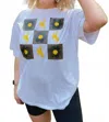 Chicka-d Floral Steamboat Checkerboard Band Tee In White In White