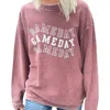 CHICKA-D GAMEDAY CORDED CREW SWEATSHIRT IN MAROON