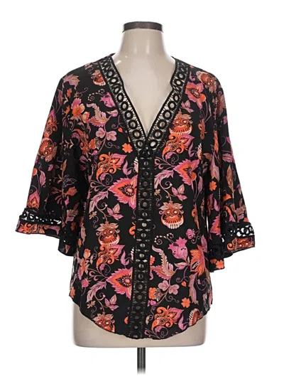Pre-owned Chicme 3/4 Sleeve Blouse In Black