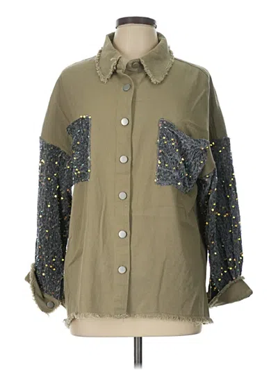 Pre-owned Chicme 3/4 Sleeve Blouse In Green