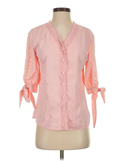 Pre-owned Chicme 3/4 Sleeve Blouse In Pink