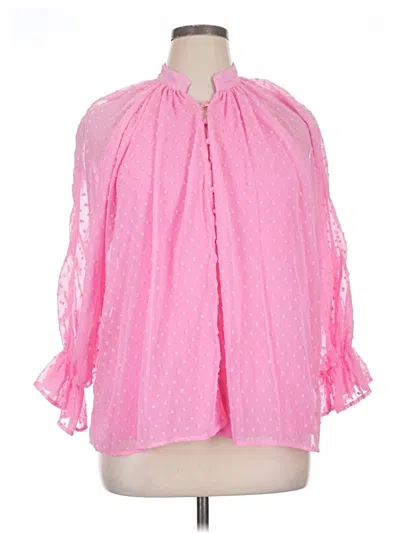 Pre-owned Chicme 3/4 Sleeve Blouse In Pink