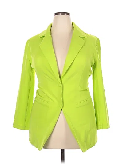 Pre-owned Chicme 3/4 Sleeve Top Green Plunge Neckline Tops