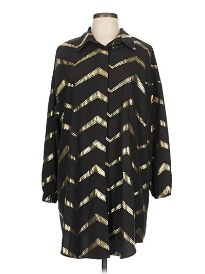 Pre-owned Chicme Long Sleeve Blouse In Black