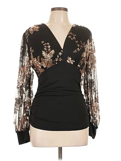 Pre-owned Chicme Long Sleeve Blouse In Black