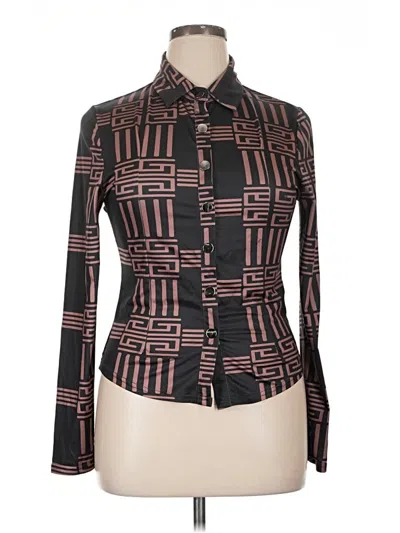 Pre-owned Chicme Long Sleeve Blouse In Black