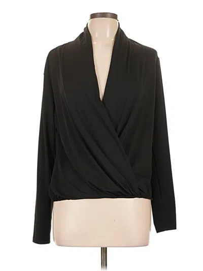 Pre-owned Chicme Long Sleeve Blouse In Black