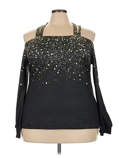 Pre-owned Chicme Long Sleeve Blouse In Black