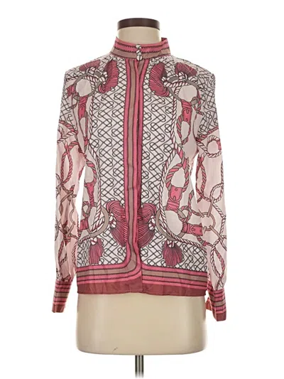 Pre-owned Chicme Long Sleeve Blouse In Burgundy