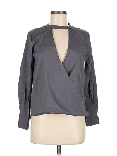 Pre-owned Chicme Long Sleeve Blouse In Gray