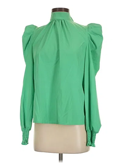 Pre-owned Chicme Long Sleeve Blouse In Green