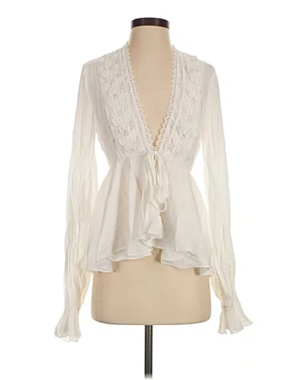 Pre-owned Chicme Long Sleeve Blouse In Ivory